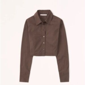 Abercrombie & Fitch Cropped Poplin Shirt